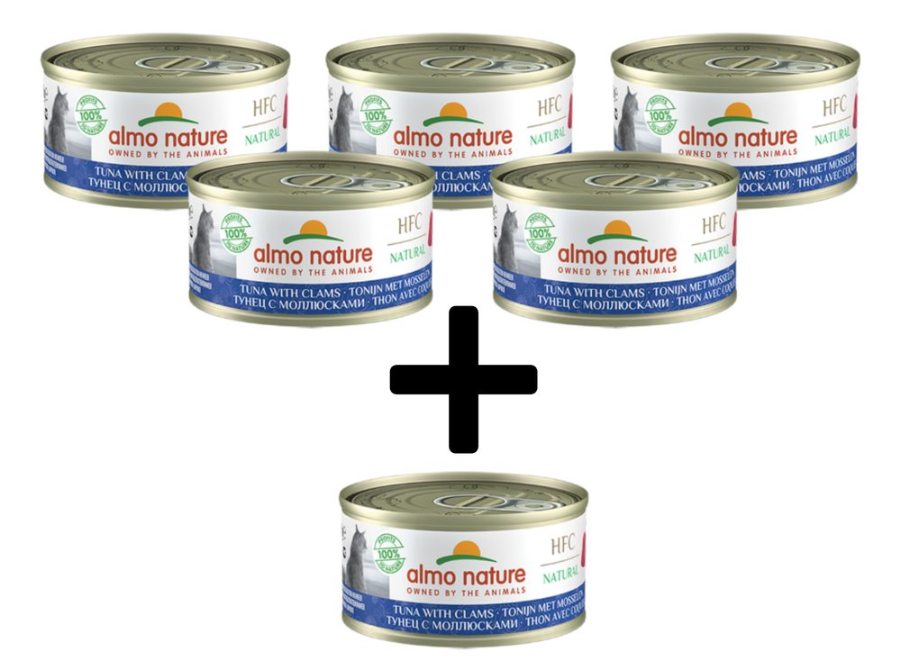 Almo Nature HFC Natural - Tuňák a mušle 70g 5+1 ZDARMA