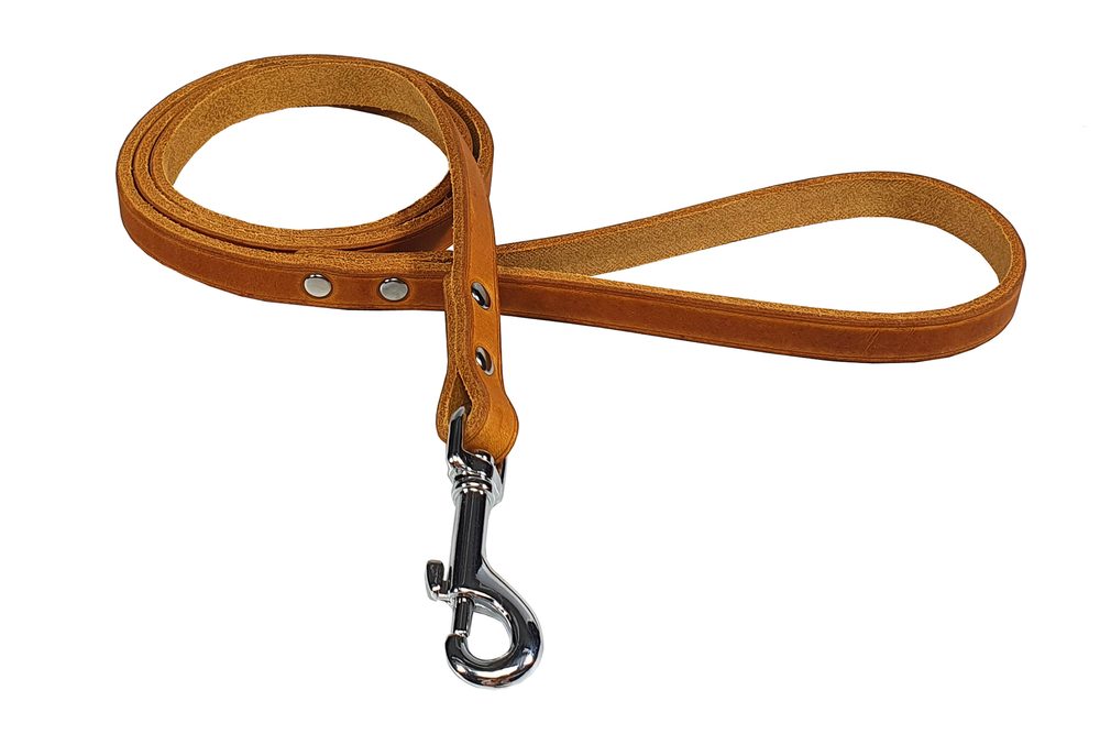 BAFPET Vodítko z maštěné kůže ZUBR - Přírodní