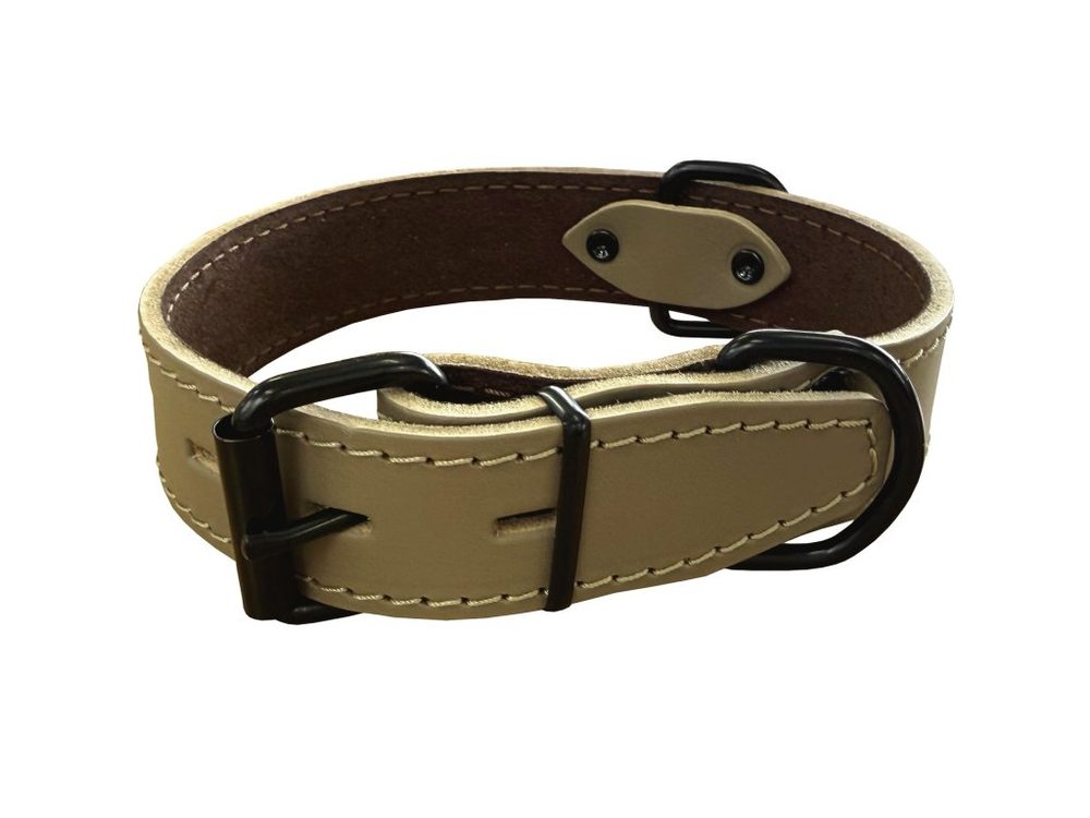 BAFPET Obojek HERRY, obšitý, černé kování - Šedá