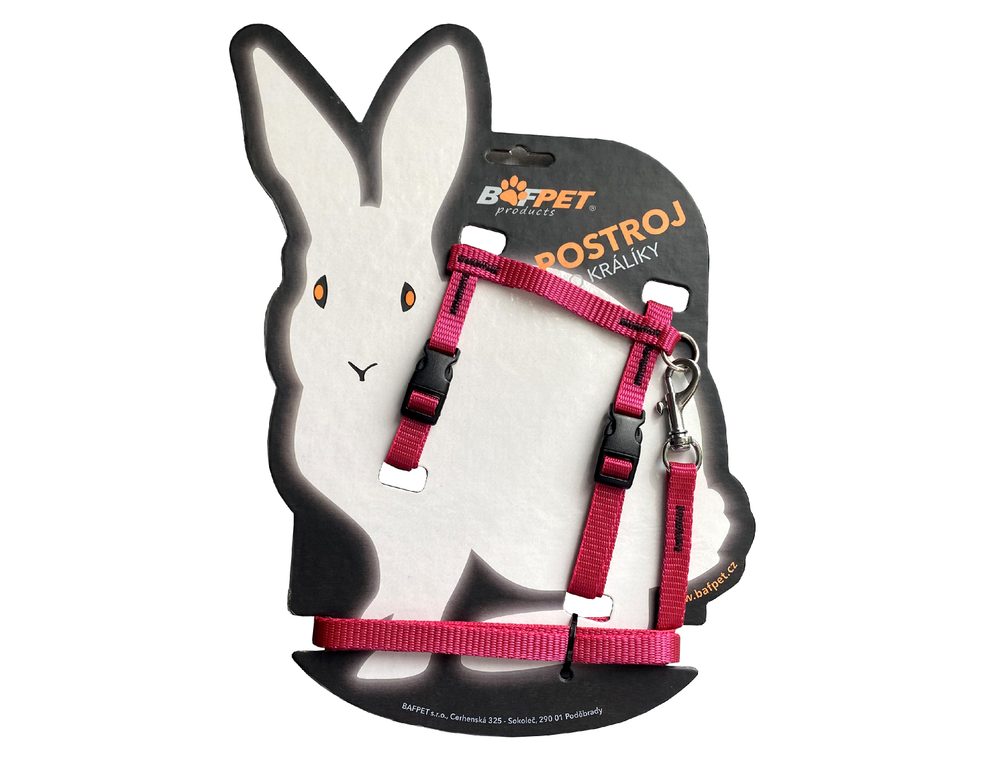 BAFPET Set postroj + vodítko pro králíky - Fuchsie