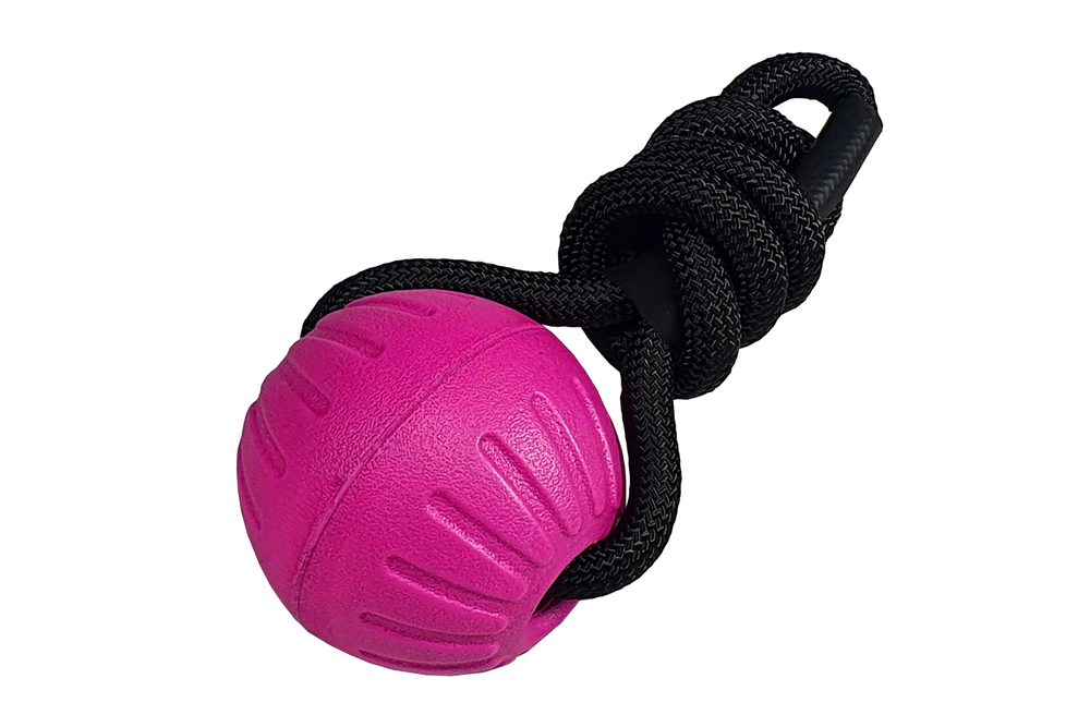 BAFPET Míček FOAM se šňůrkou - Fuchsie