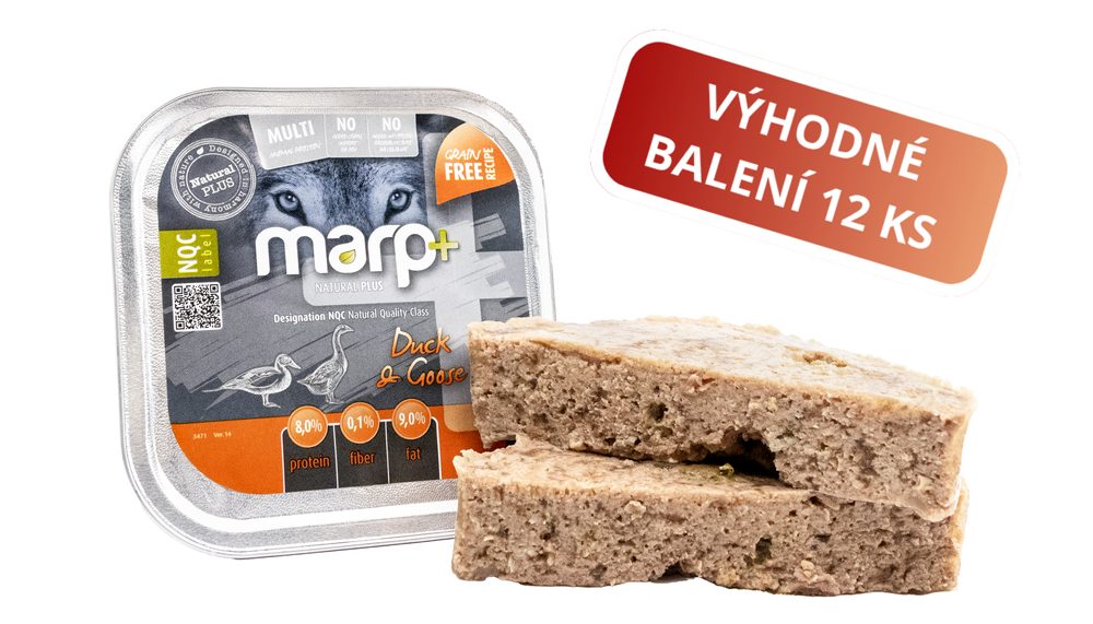 Marp Natural Plus vanička pro psy s kachnou a husou 12x150g