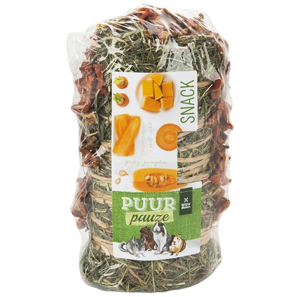 Witte Molen PUUR PUUR pauze drobný savec - senná rolka, mrkev+dýně 200 g ex 05/2025 + porušená etiketa SLEVA 40%