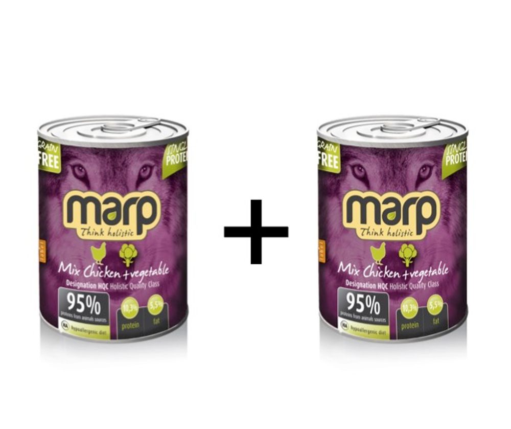 Marp Holistic Marp Mix konzerva pro psy kuře+zelenina 400g exp 05/2024 1+1 ZDARMA