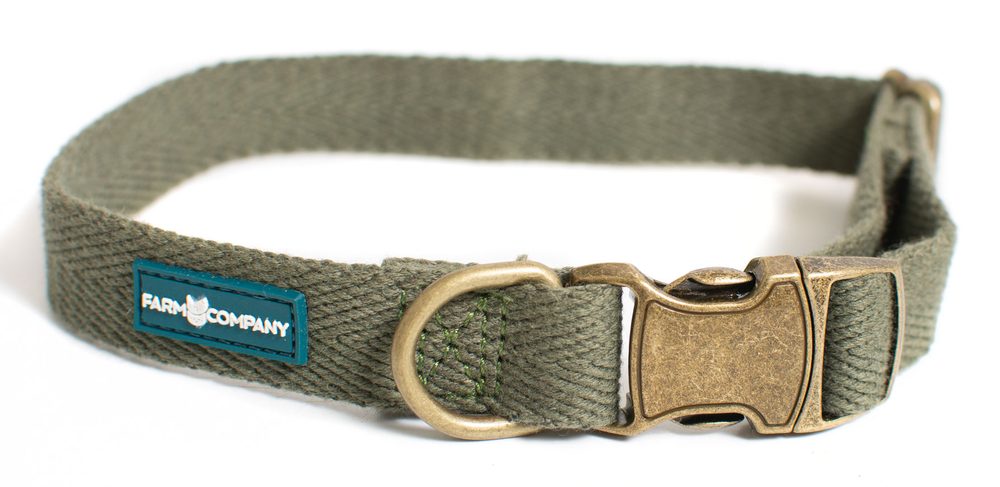 Farm Company ekologicky šetrný obojek pro psy ze sojových vláken 2cm/33-50cm olivová zelená