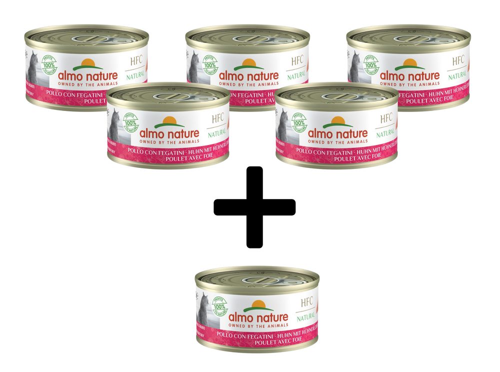 Almo Nature HFC Natural - Kuře a játra 70g 5+1 ZDARMA