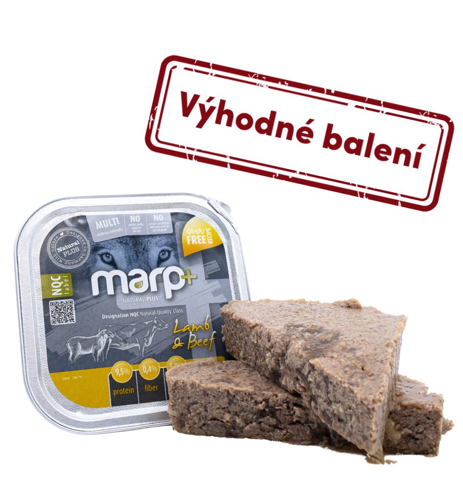 Marp Natural Plus vanička pro psy s jehněčím a hovězím 12x150g