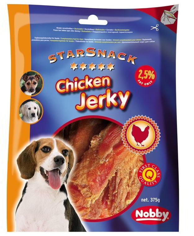 Nobby StarSnack Chicken Jerky pamlsek kuřecí filety 375g