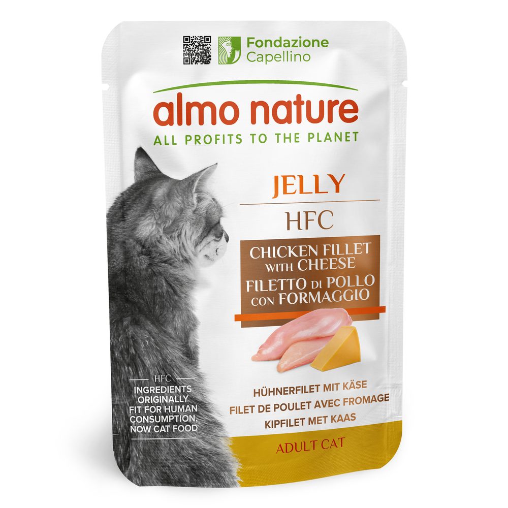 Almo Nature HFC Jelly - Kuřecí filet a sýr v želé 55g