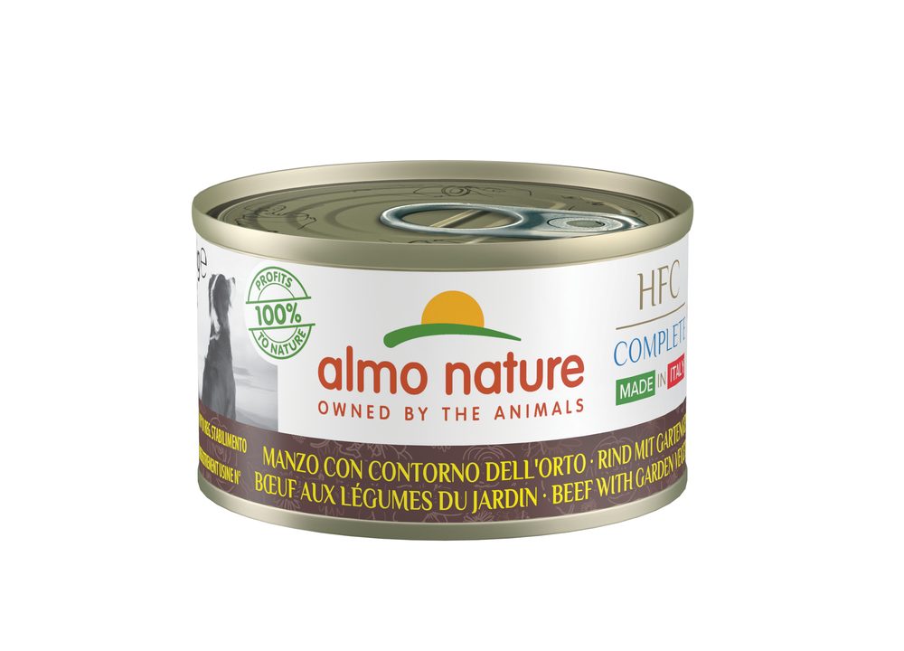 Almo Nature HFC Complete Made in Italy -  hovězí se zahradní zeleninou 95g