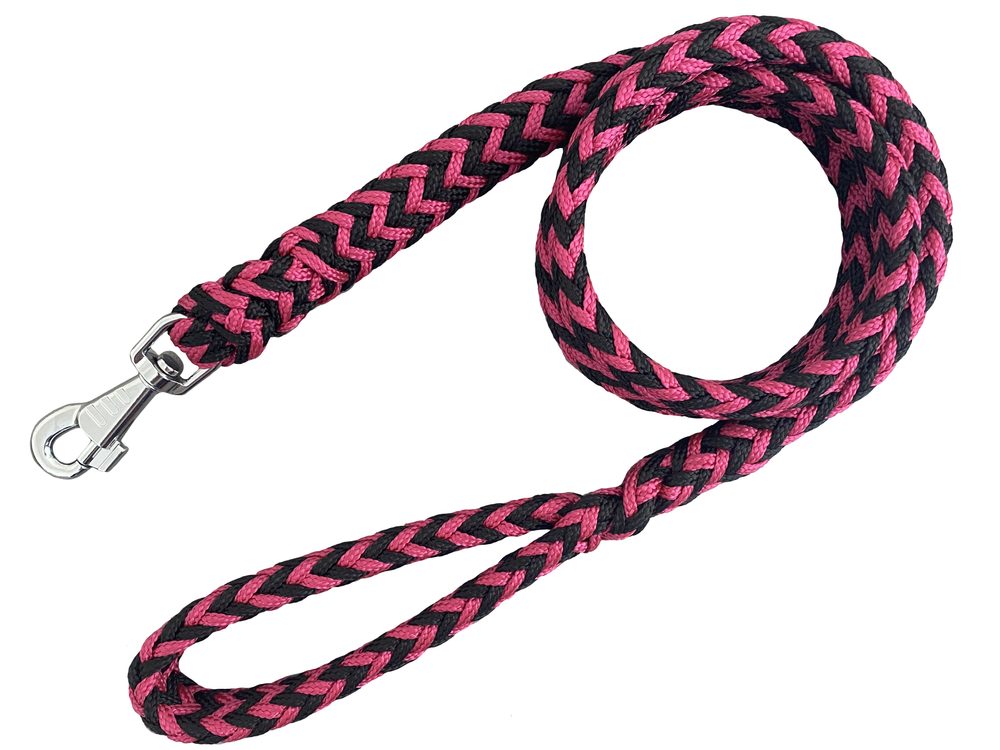 BAFPET Lanové pletené vodítko HUGO - Fuchsie