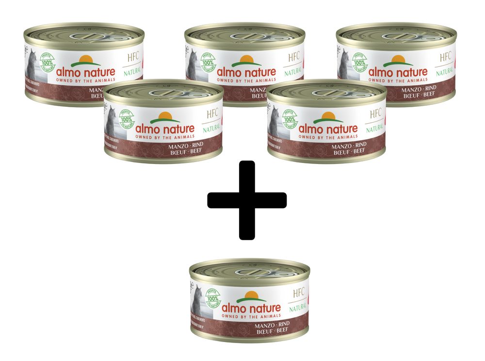 Almo Nature HFC Natural - Hovězí 70g 5+1 ZDARMA