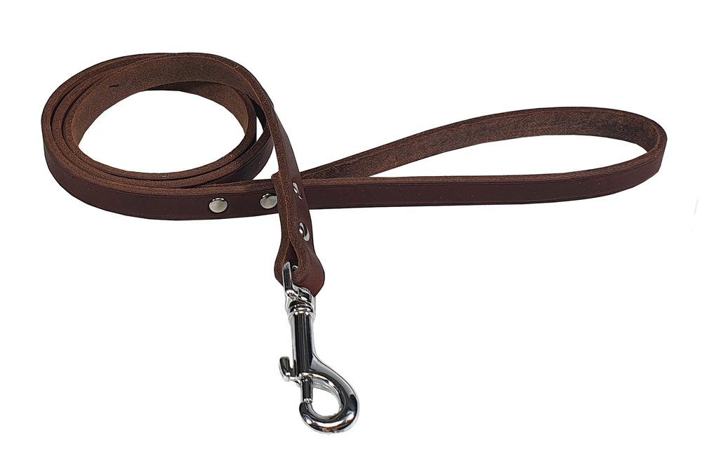 BAFPET Vodítko z maštěné kůže ZUBR - Hnědá
