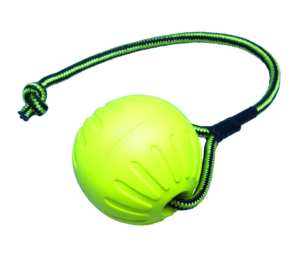 BAFPET Míček FOAM se šňůrkou - Žlutá - 9cm x 53cm