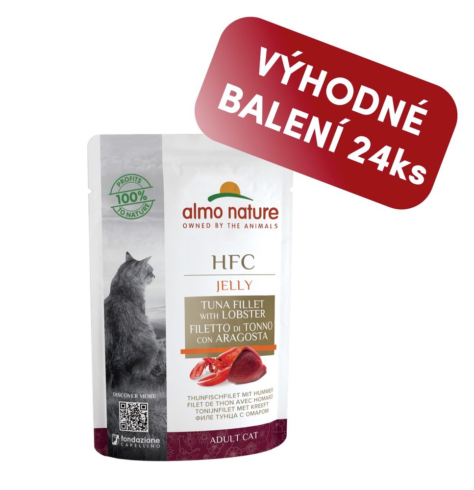 Almo Nature HFC Jelly - Filet z tuňáka a humr 55g výhodné balení 24ks