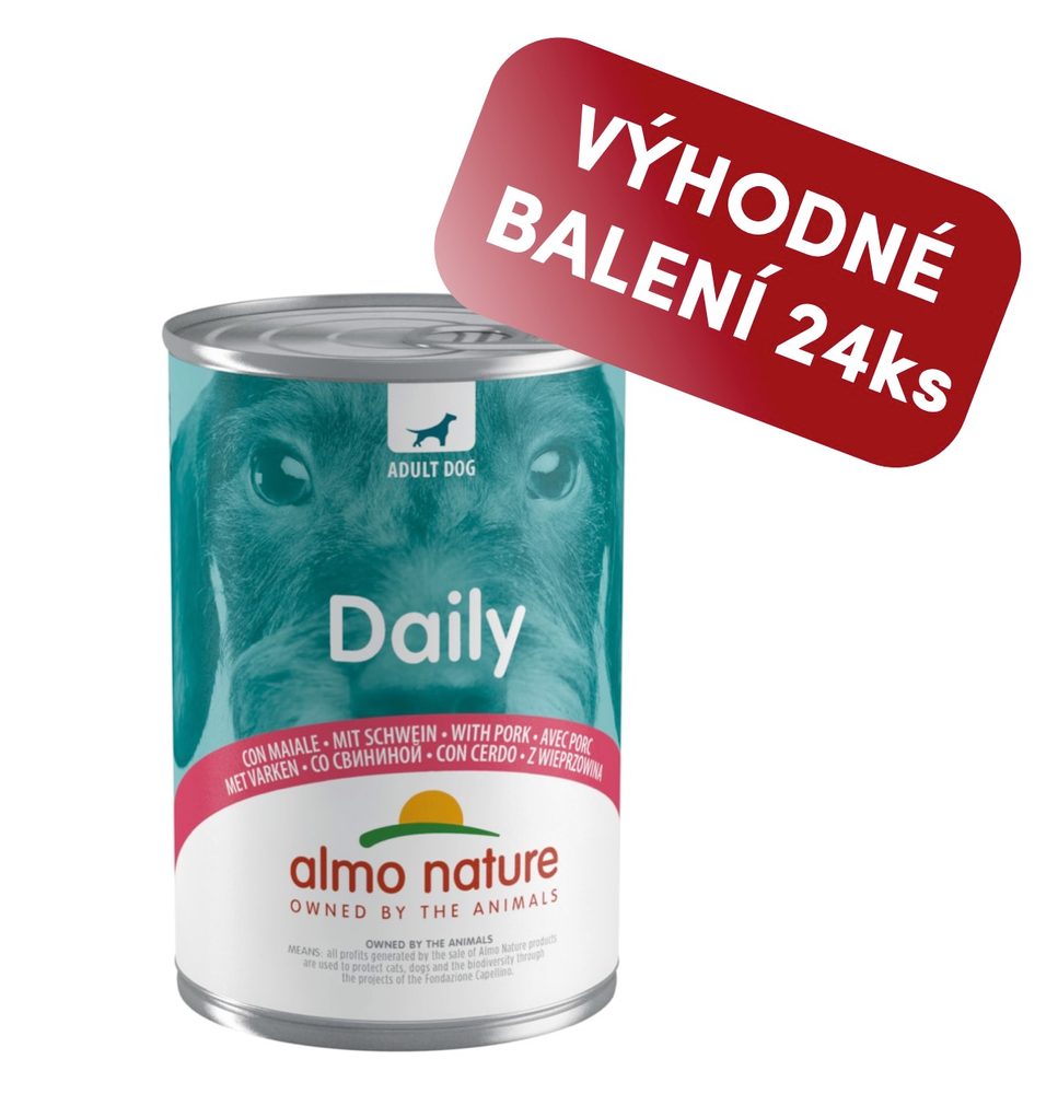 Almo Nature Daily Menu - s vepřovým 400g výhodné balení 24ks