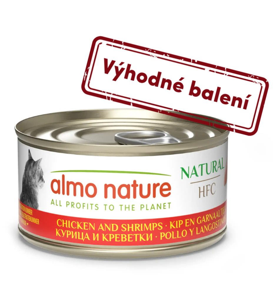 Almo Nature HFC Natural - Kuře a krevety 70g výhodné balení 24ks