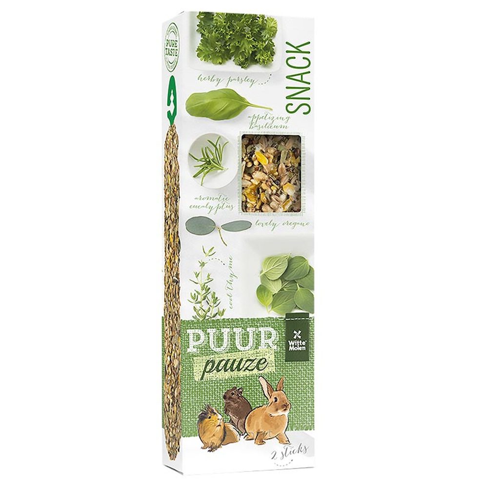 Witte Molen PUUR PUUR pauze drobný savec - tyčinka, bylinky 180g EXP 02/2025 sleva 20%