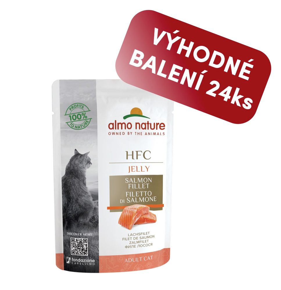 Almo Nature HFC Jelly - Losos v želé 55g výhodné balení výhodné balení 24ks