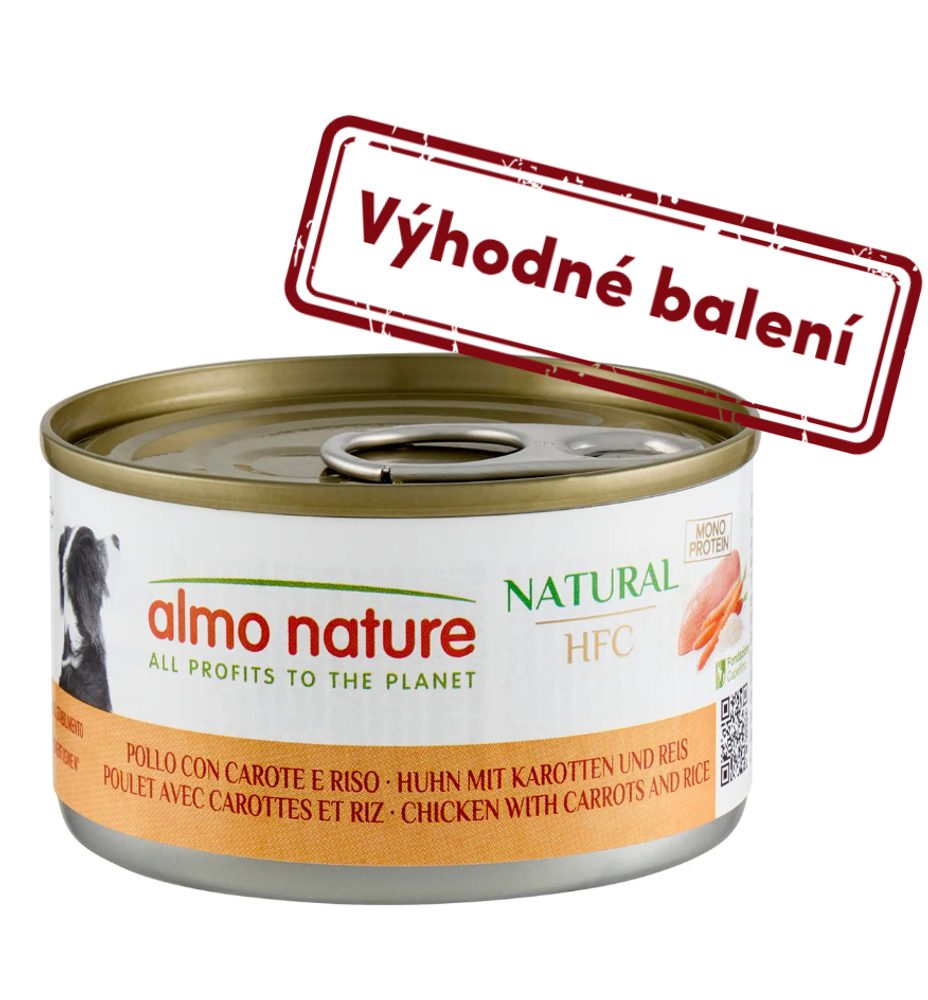 Almo Nature HFC Natural - Kuřecí s mrkví a rýží 95g výhodné balení 24ks