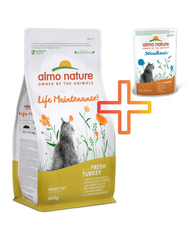 Almo Nature Holistic Maintenance - Krůtí a rýže 400g + 1 kapsička ZDARMA