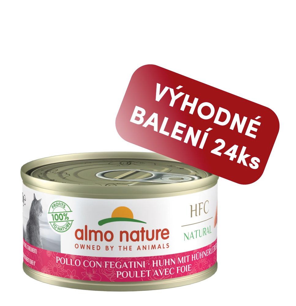 Almo Nature HFC Natural - Kuře a játra 70g výhodné balení 24ks