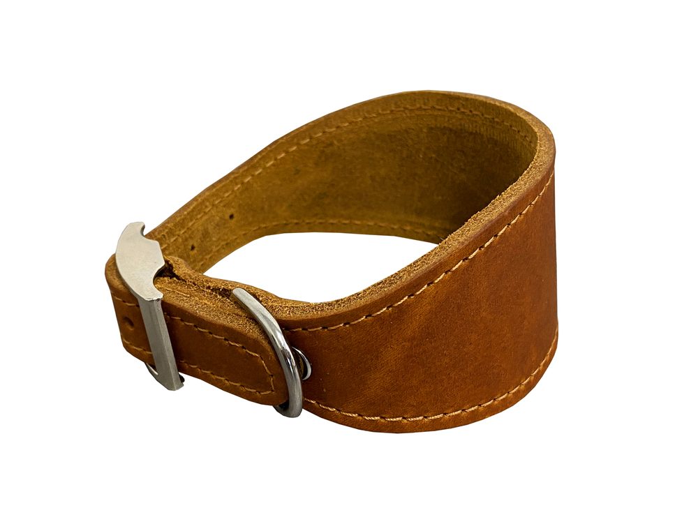 BAFPET Kožený obojek VIPET - Přírodní - Přírodní - 50mm x 42cm /33-39/ 00123V