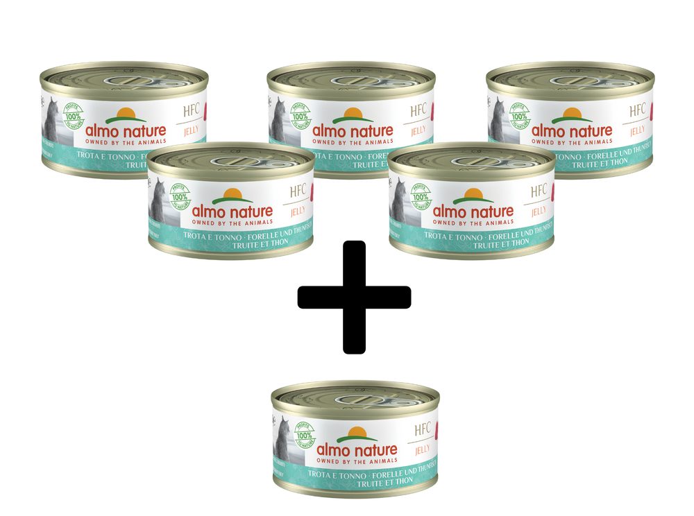 Almo Nature HFC Jelly - Pstruh a tuňák 70g 5+1 ZDARMA