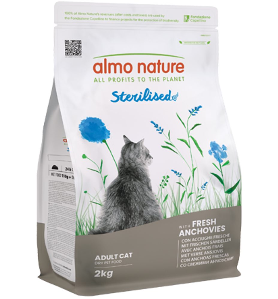 Almo Nature Sterilised - pro kastrované kočky s ančovičkami 2kg