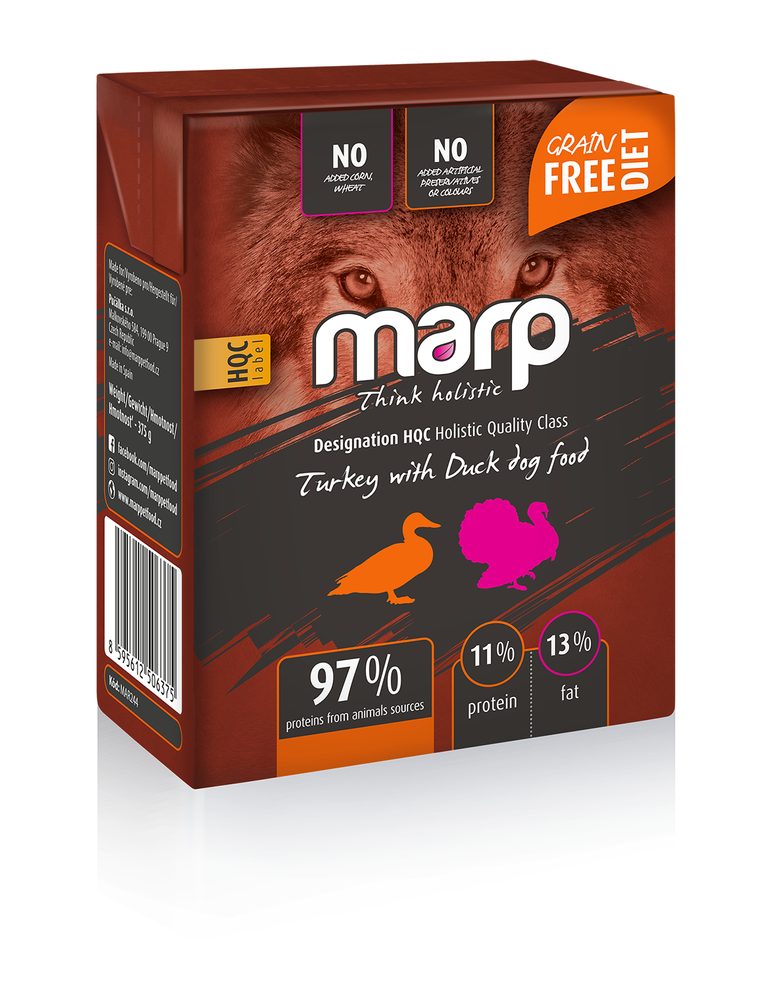 Marp Holistic krůta s kachnou tetrapak 375g EXP 3/2026 1 + 1 ZDARMA