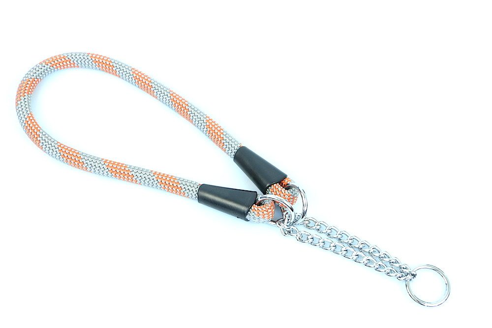 Aminela Giraffe Aminela obojek lano - Série G, velikost 14x55, šedá/oranžová VÝPRODEJ SLEVA 50%