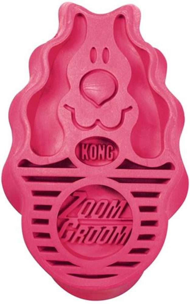 KONG Zoom Groom gumový kartáč 11cm - růžový