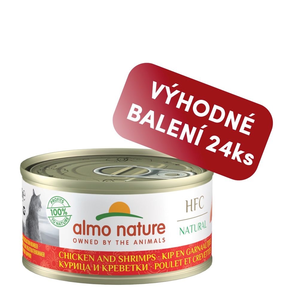 Almo Nature HFC Natural - Kuře a krevety 70g výhodné balení 24ks