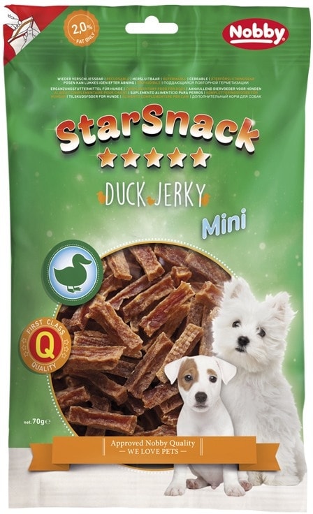 Nobby StarSnack Mini Jerky pamlsek kachní plátky 70g