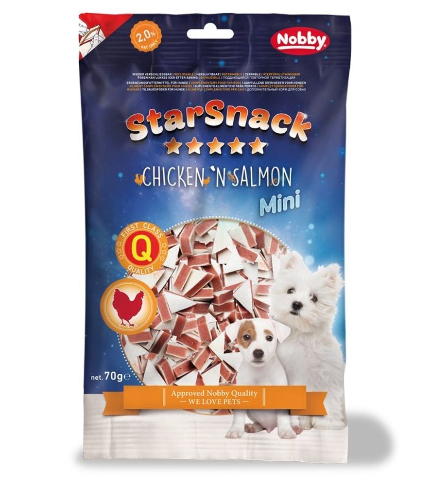 Nobby StarSnack Mini Soft měkké pamlsky kuře+losos 70g