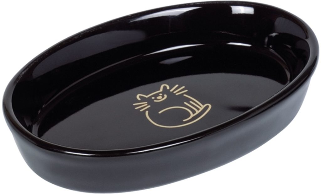 Nobby GOLDEN CAT oválná keramická miska černá se zlatým vzorem  17x11x2,5cm/0,12l - Nobby - Misky pro kočky - Kočky - Krmiva-pucalka.cz