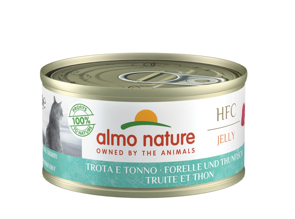 Almo Nature HFC Jelly - Pstruh a tuňák 70g výhodné balení 24ks