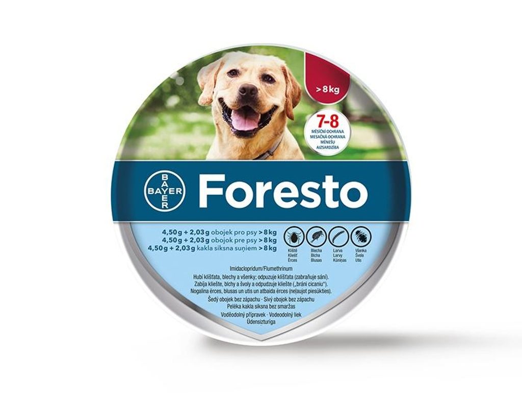 Foresto obojek pro psy nad 8kg 1ks - 70 cm - Bayer - Antiparazitika - -  Krmiva-pucalka.cz