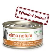ALMO NATURE HFC NATURAL - KUŘE A SÝR 70G VÝHODNÉ BALENÍ 24KS - KONZERVY PRO KOČKY