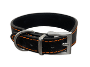 KOŽENÝ OBOJEK CARBON, ROZŠÍŘENÝ - ORANŽOVÁ - OBOJKY PRO PSY