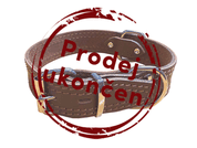 KOŽENÝ OBOJEK ZDOBENÝ ŠITÍM, HERRY - HNĚDÁ - OBOJKY PRO PSY