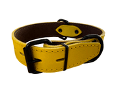 BAFPET OBOJEK HERRY, OBŠITÝ, ČERNÉ KOVÁNÍ - ŽLUTÁ - OBOJKY PRO PSY