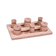 DŘEVĚNÝ HLAVOLAM PLAYGROUND - MODUL 1A (POUZE DESKA BEZ KLOBOUČKŮ A VÁLEČKŮ) - HLAVOLAMY