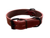 OBOJEK HERRY, OBŠITÝ, ČERNÉ KOVÁNÍ - BORDÓ - OBOJKY PRO PSY