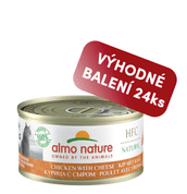 ALMO NATURE HFC NATURAL - KUŘE A SÝR 70G VÝHODNÉ BALENÍ 24KS - KONZERVY PRO KOČKY