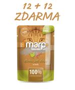 MARP HOLISTIC PLUS KAPSIČKA PRO KOČKY - KUŘE S KREVETAMI VE VÝVARU 55G 12 + 12 KS ZDARMA - KONZERVY PRO KOČKY
