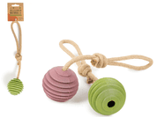 FARM COMPANY KAUČUKOVÝ BALON NA KONOPNÉM LANĚ 24CM - HRAČKY PRO PSY