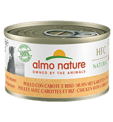 ALMO NATURE HFC NATURAL DOG - KUŘECÍ S MRKVÍ A RÝŽÍ 95G - KONZERVY PRO PSY