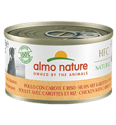 ALMO NATURE HFC DOG - KUŘECÍ S MRKVÍ A RÝŽÍ 95G - KONZERVY PRO PSY