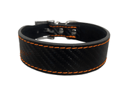 KOŽENÝ OBOJEK CARBON, ROZŠÍŘENÝ - ORANŽOVÁ - OBOJKY PRO PSY